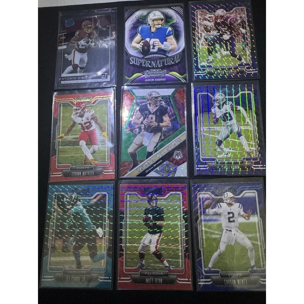 Football cards 162 Banger lot! Holos, auto, numbered, patch, rookie etc….
